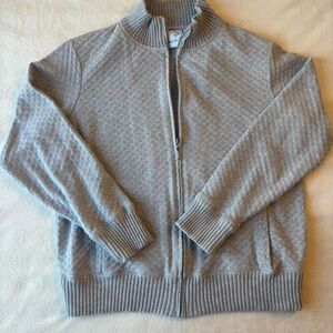 iActive Grey Checkered Zip-Up Sweater | Lightweight Jacket | Size Small
